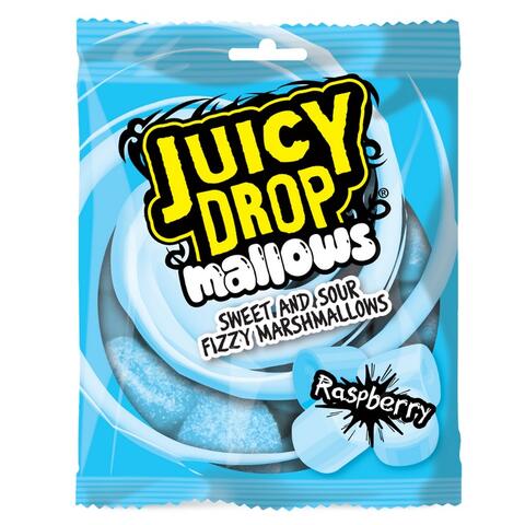 Bazooka Juicy Drop Mallows Raspberry Bag 100g 1x20