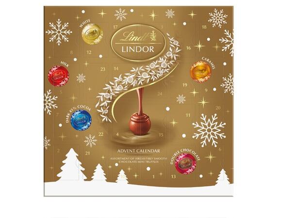 LINDT LINDOR ASSORTED MINI ADVENT CALENDAR 109G 1x10 
