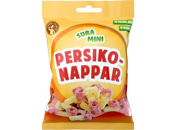 Persikonappar Mini Sura 70g 1x18 