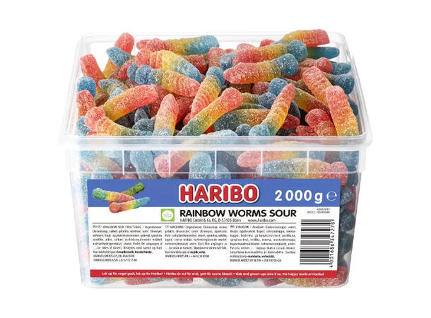 Rainbow Worms Sour 3K BIB - 93 kr/kg 