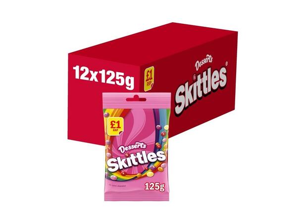 Skittles Vegan Sweets Dessert Flavoured Treat Bag 125g 1x12 