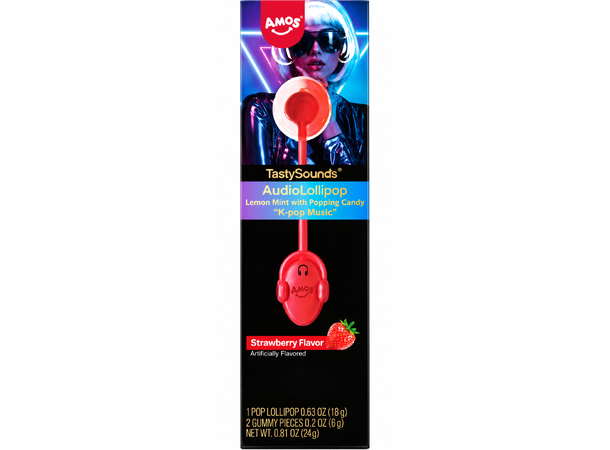 TastySounds Lollipop Strawberry Flavor with Music Hip Hop 2x12x12g 