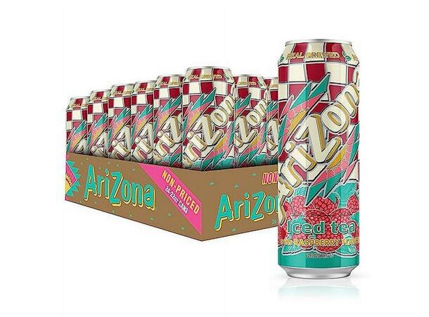 Arizona Iced Tea with Raspberry Flavor - 24 cans / 22 oz 