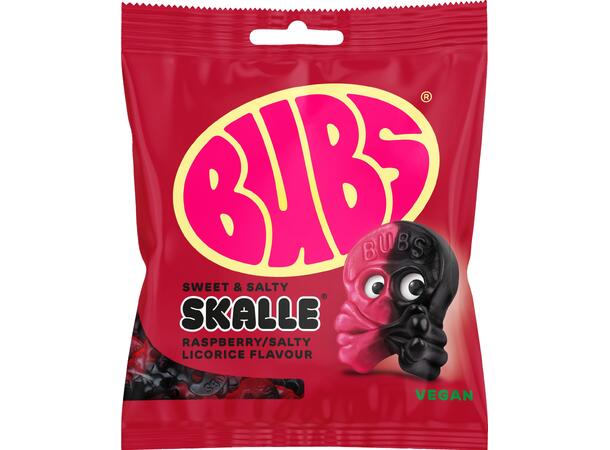 BUBS Raspberry Salty Licorice Skalle 155g 1x12 