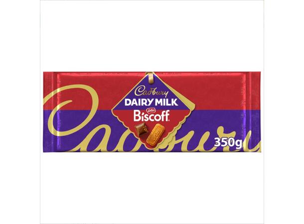 Cadbury Dairy Milk Biscoff Chocolate Bar 350g 1x1 