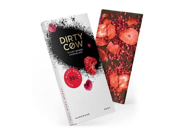 Dirty Cow Hail Mary Berry Plant Based Chocolate bar 80g 1x1 