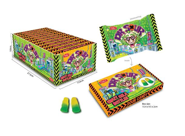 Dr. Sour - Crazy Cola Bottles - 12 pcs./display 