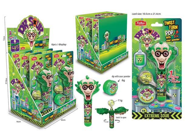 Dr. Sour - Twist & Turn Pop - 6 pcs./display 