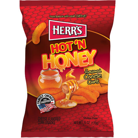 Herr&#39;s Hot&#39;n Honey Cheese Curl 170G 1X12
