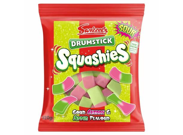 Swizzels Drumstick Squashies Sour Cherry & Apple Flavour Bag 120g 1x12 