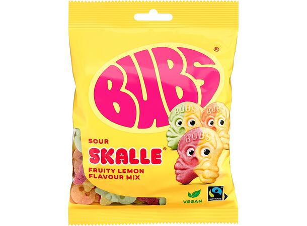 Bubs Sour Skalle Fruity Lemon Mix 90g 1x16 