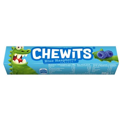 Chewits Blue Raspberry Flavour 30g Stick Pack 1x40