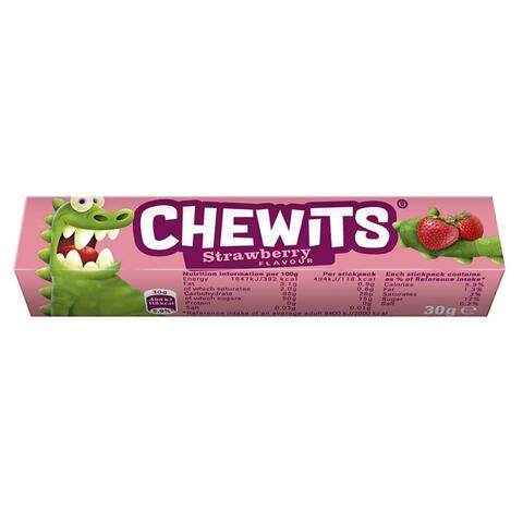 Chewits Strawberry Flavour Stick Pack 30g 1x40
