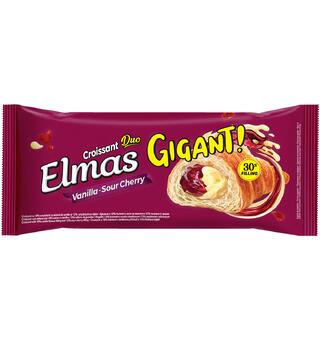 Croissant Elmas Gigant Vanilla-Cherry SourCherry 160G 1X12
