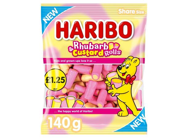 HARIBO RHUBARB & CUSTARD ROLLS £1.25 PMP 1x12 140 g 