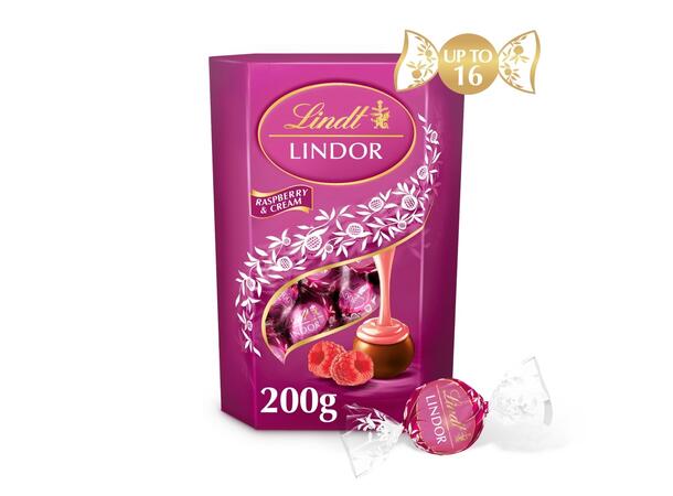 LINDT LINDOR RASPBERRY & CREAM CORNET 1x1 200 g 