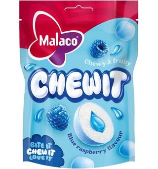 Malaco Chewit Blue Raspberry 115g 1x9