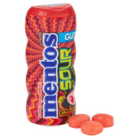 Mentos Sour Gum Strawberry Flavour 30g 1x10