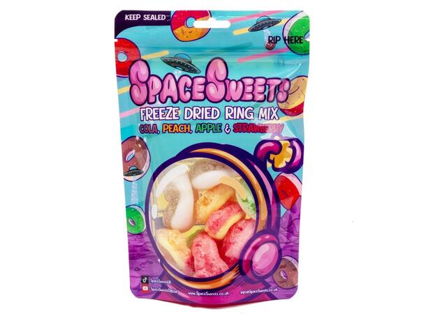 Space Sweets Freeze Dried Mixed Fruit Rings Pouch 50g 1X12 