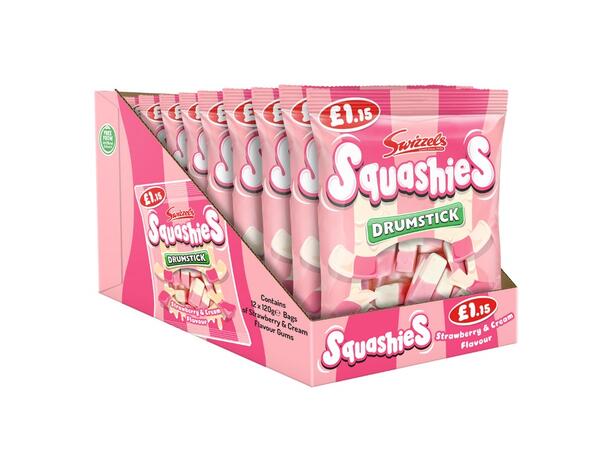 Swizzels Squashies Drumstick Strawberry & Cream Flavour Bag 120g 1x12 
