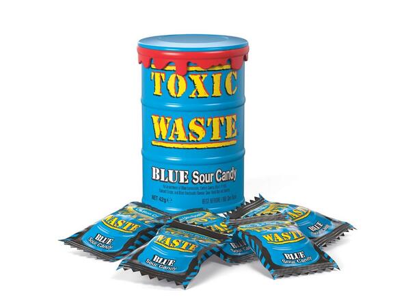 Toxic Waste Blue Sour Candy Drum 42 1x12 