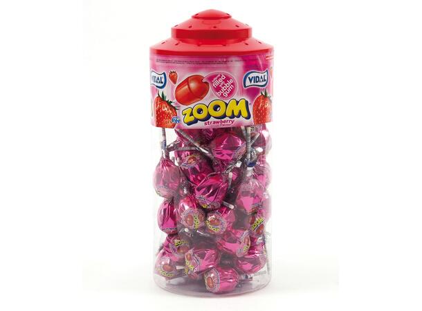 VIDAL MEGA ZOOM STRAWBERRY LOLLIPOPS JAR 1x50 26 g 