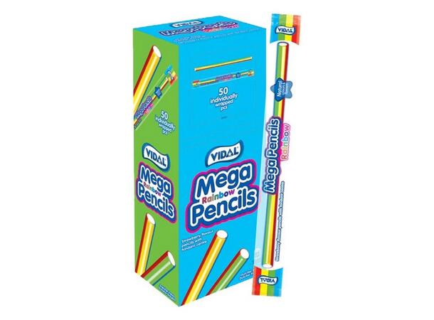 Vidal Mega Rainbow Pencils 25g 1x50 