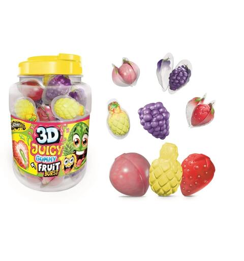 3D Juicy Gummy Fruit Burst 1x60 NB: INGEN STREKKODE P&#197; SINGLE PRODUKT