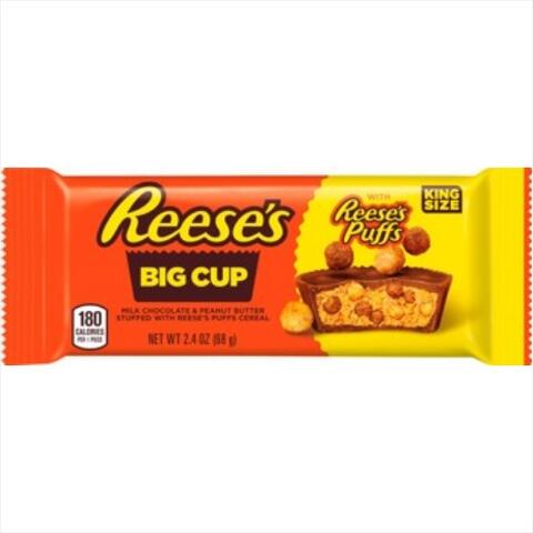 REESE&#39;S Big Cup Stuffed With REESE&#39;S Puffs King Size Bar, 2.4 oz 1x16