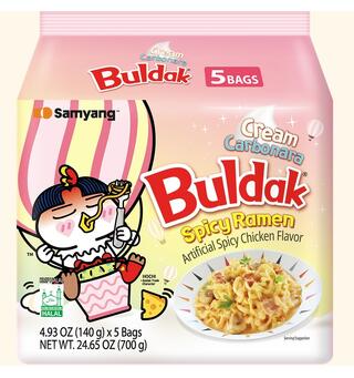 Samyang hot chicken flavor dried ramen creamy carbonara 140 g x 5 pcs 8 display