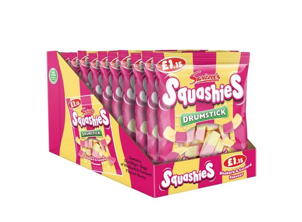 Swizzels Drumstick Squashies Rhubarb & Custard Flavour Bag 120g 