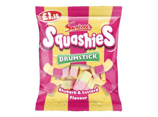 Swizzels Drumstick Squashies Rhubarb & Custard Flavour Bag 120g 
