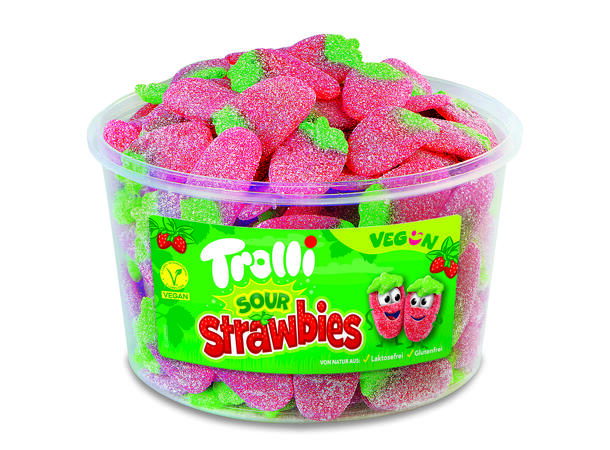 Trolli Sour Strawbies 6 x 1200 g (150 pcs) 