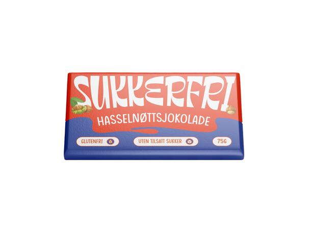 Sukkerfri HASSELNØTTSJOKOLADE 75g 1x22 