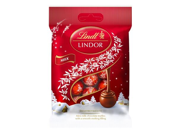 LINDT MINI MILK TRUFFLE BAG 80G 1x16 