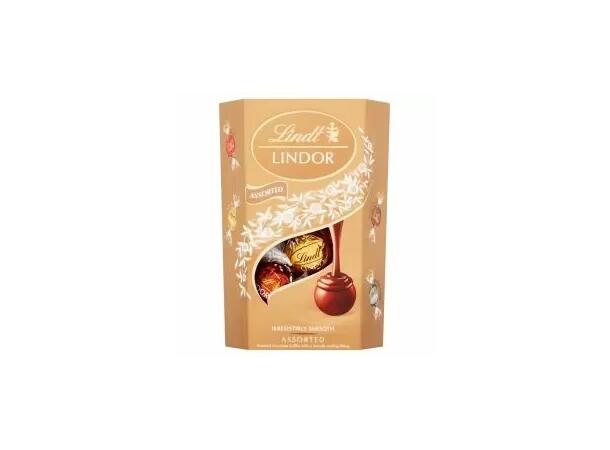LINDT LINDOR ASSORTED CORNET 200G 1x8 