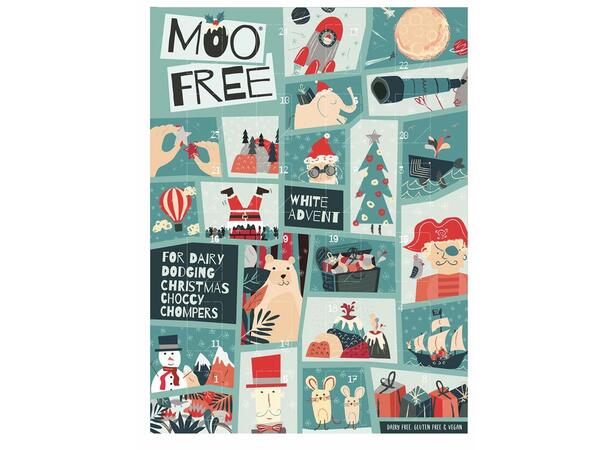 Moo Free White Choccy Advent Calendar 70g 1x10 