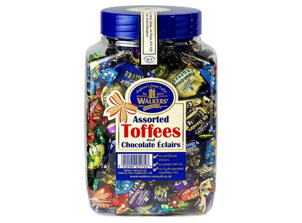 Walker's Nonsuch Assorted Toffee & Choco Chocolate Eclairs Jar 1.25kg 1x12 