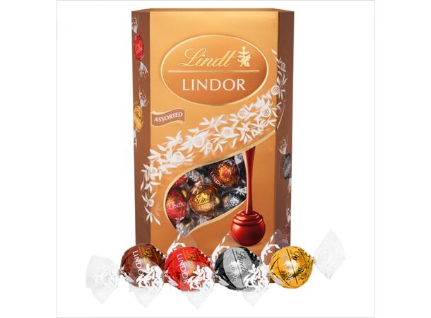 LINDT LINDOR ASSORTED CORNET 600G 1x6 