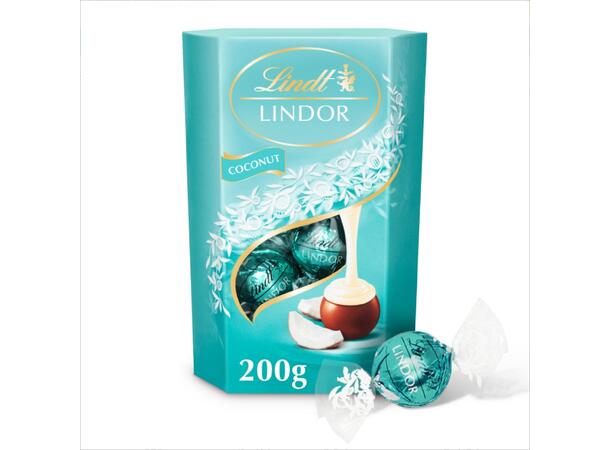LINDT LINDOR COCONUT CORNET 200G 1x8 
