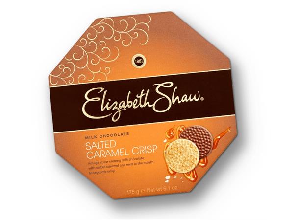 ELIZABETH SHAW MILK CHOCOLATE SALTED CARAMEL CRISP 162G 1x8 