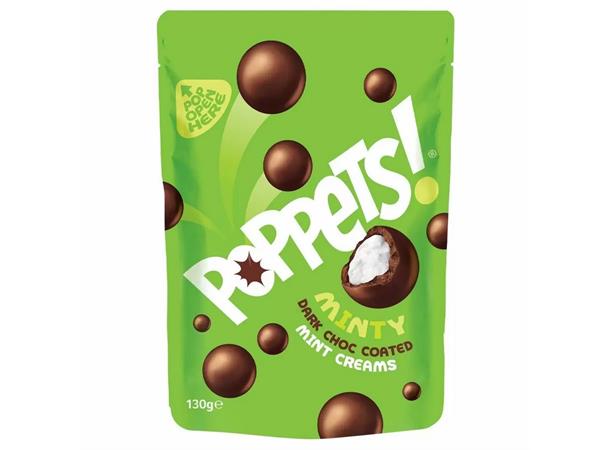 Poppets Dark Chocolate Coated Mint Creams Pouch 120g 1X9 