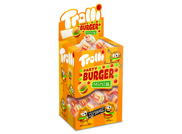 TROLLI Party Burger display 1x80stk Ikke strekkode på single burgere 