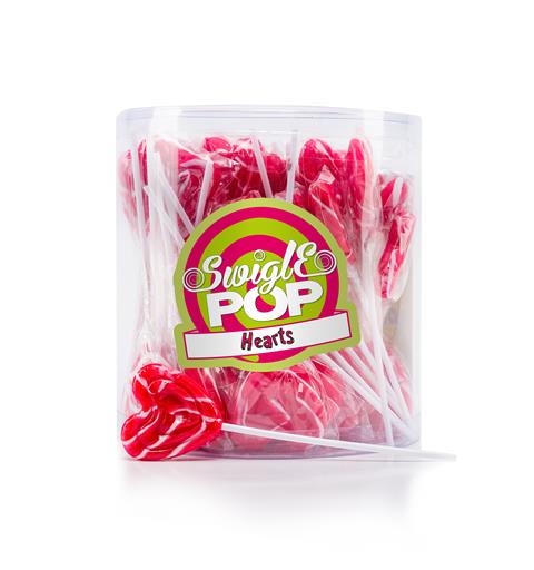 Swigle Pop Mini Hearts - 12G 1x50 Produktet har bare strekkode på display.